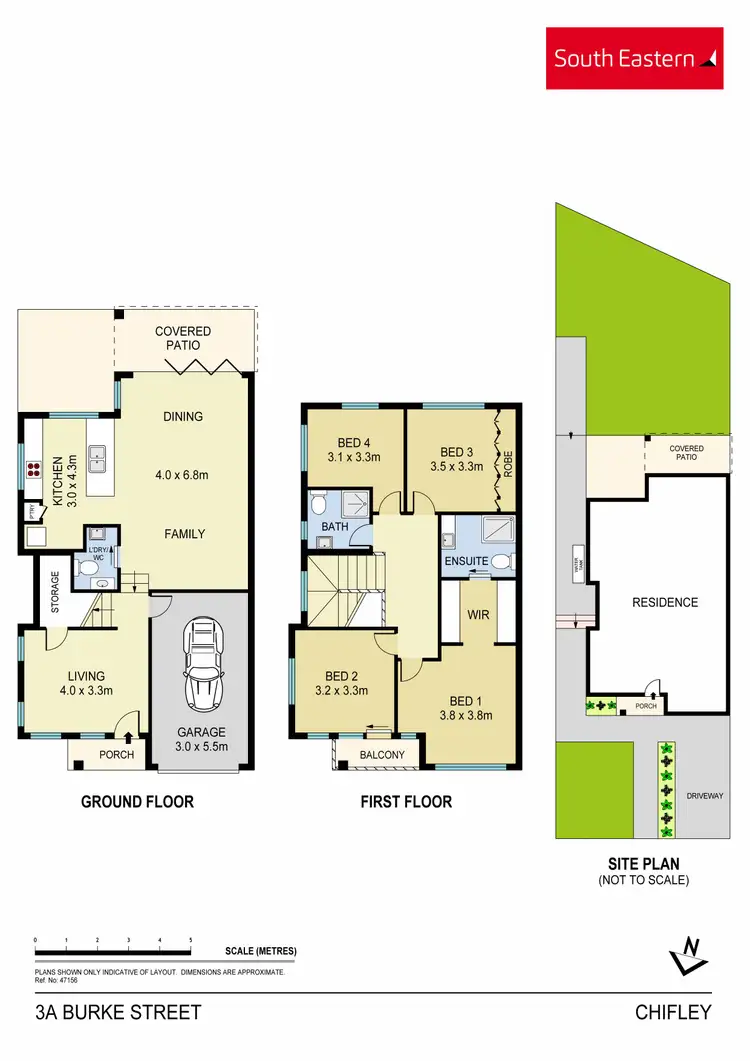 Floorplan of Homely semi-detached listing, 3A Burke Street, Chifley NSW 2036