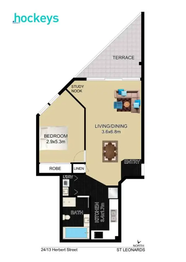 Floorplan of Homely apartment listing, Level 4/24/13 Herbert Street, St Leonards NSW 2065
