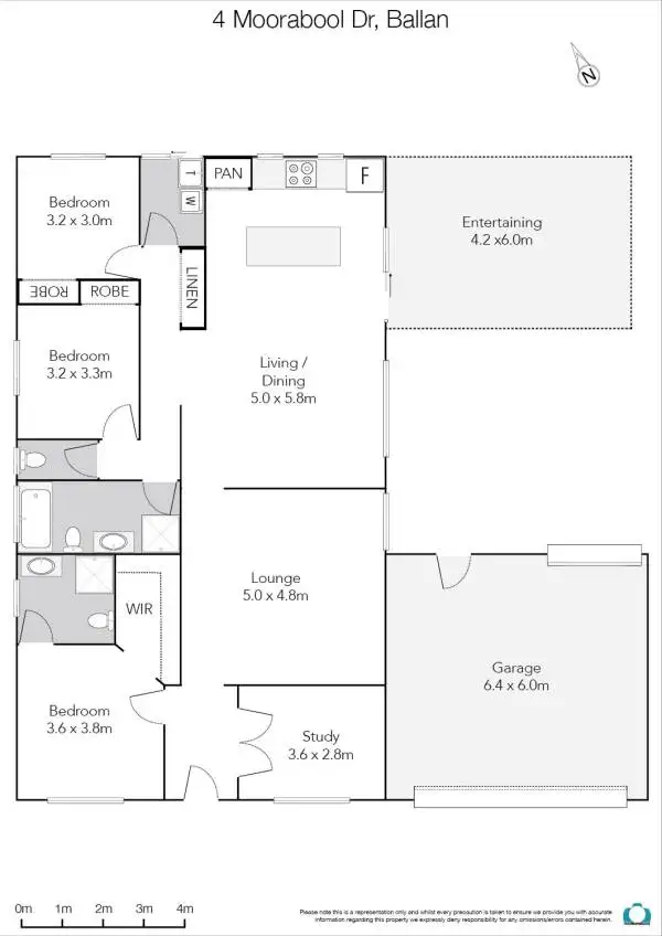 Floorplan of Homely house listing, 4 Moorabool Drive, Ballan VIC 3342
