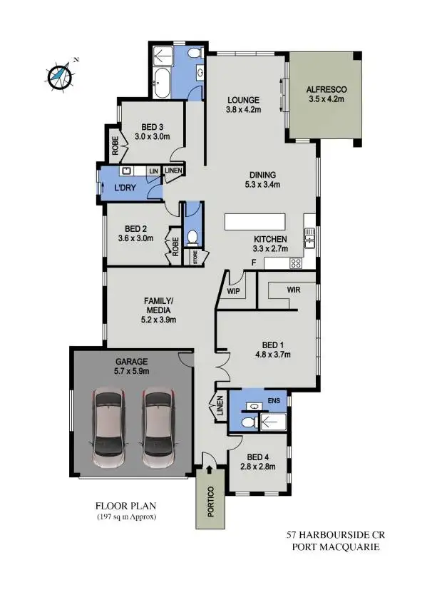 Floorplan of Homely house listing, 57 Harbourside Crescent, Port Macquarie NSW 2444