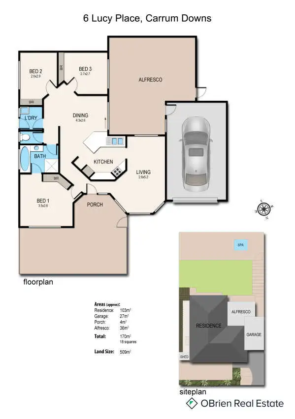 Floorplan of Homely house listing, 6 Lucy Place, Carrum Downs VIC 3201