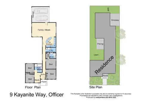 Floorplan of Homely house listing, 9 Kayanite Way, Officer VIC 3809
