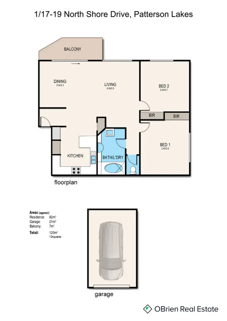 Floorplan of Homely apartment listing, 1/17-19 North Shore Drive, Patterson Lakes VIC 3197