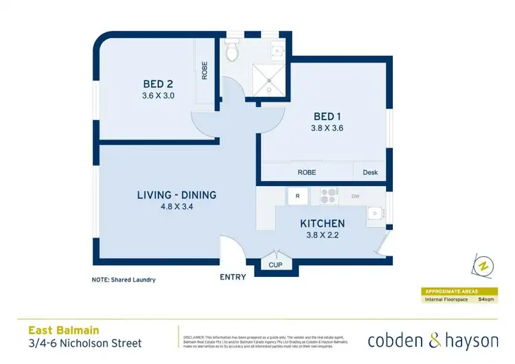 Floorplan of Homely apartment listing, 3/4-6 Nicholson Street, Balmain East NSW 2041
