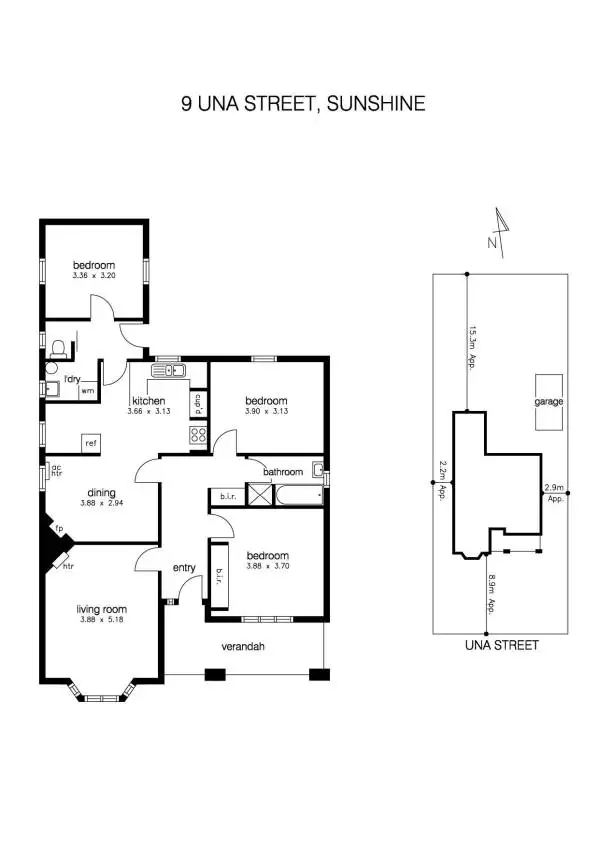 Floorplan of Homely house listing, 9 Una Street, Sunshine VIC 3020