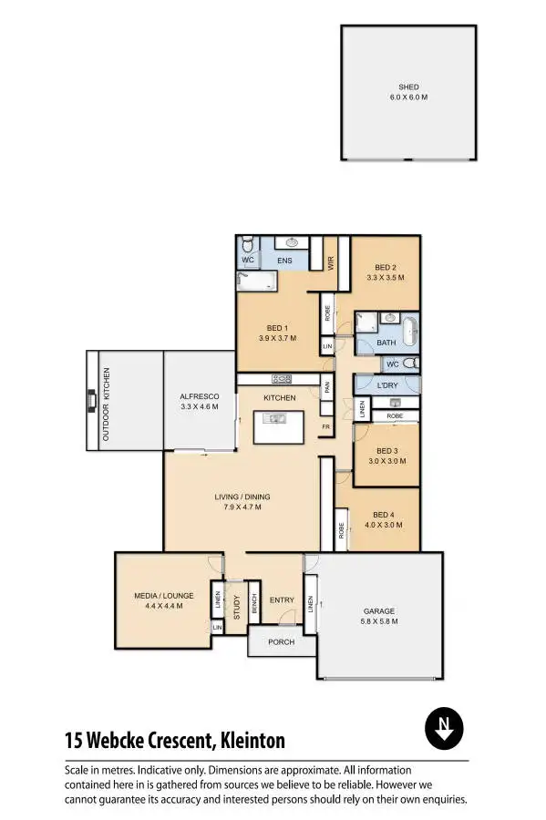 Floorplan of Homely house listing, 15 Webcke Crescent, Kleinton QLD 4352