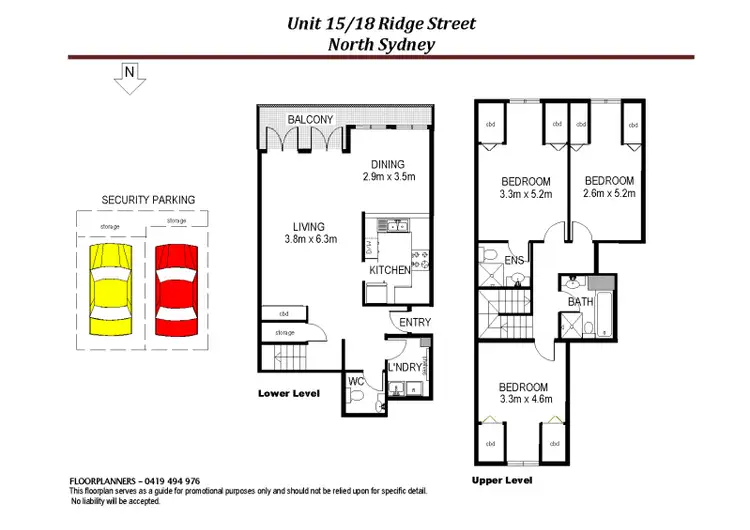 Floorplan of Homely apartment listing, 15/18 Ridge Street, North Sydney NSW 2060