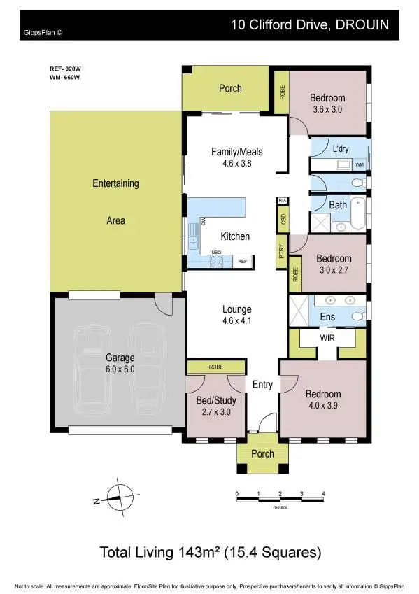 Floorplan of Homely house listing, 10 Clifford Drive, Drouin VIC 3818