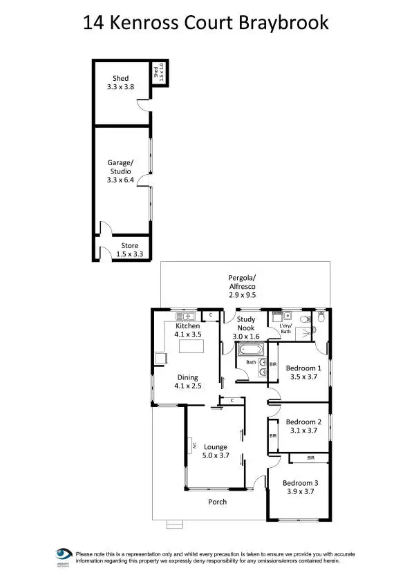 Floorplan of Homely house listing, 14 Kenross Court, Braybrook VIC 3019