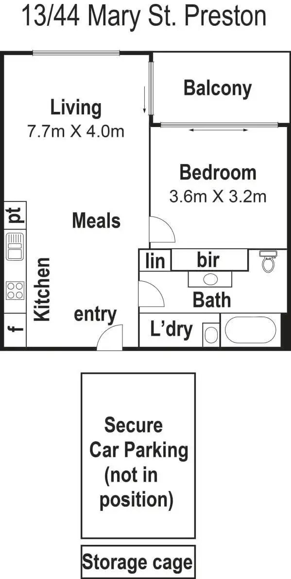 Floorplan of Homely apartment listing, 13/44-46 Mary Street, Preston VIC 3072