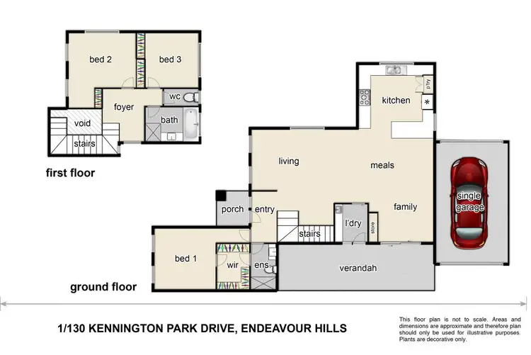 Floorplan of Homely townhouse listing, 1/130 Kennington Park Drive, Endeavour Hills VIC 3802