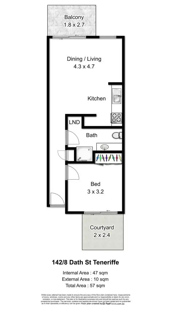 Floorplan of Homely apartment listing, 142/139 Commercial Road, Teneriffe QLD 4005