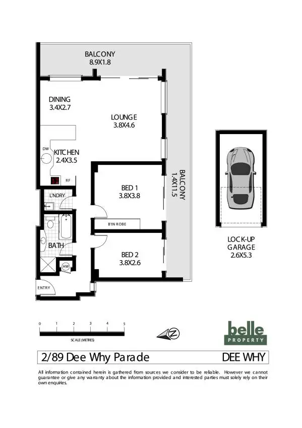 Floorplan of Homely unit listing, 2/89 Dee Why Parade, Dee Why NSW 2099