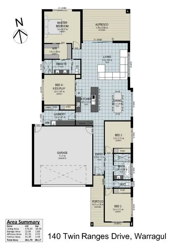 Floorplan of Homely house listing, 140 Twin Ranges Drive, Warragul VIC 3820