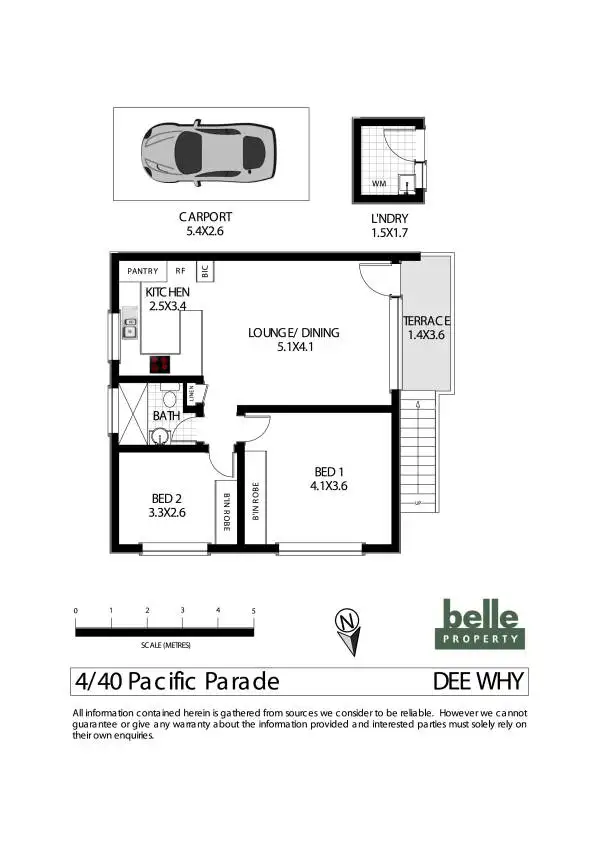 Floorplan of Homely unit listing, 4/40 Pacific Parade, Dee Why NSW 2099