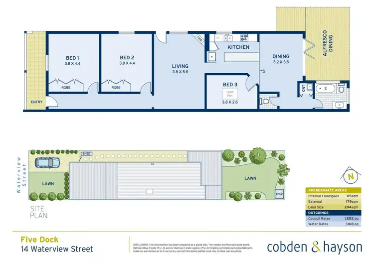 Floorplan of Homely semi-detached listing, 14 Waterview Street, Five Dock NSW 2046