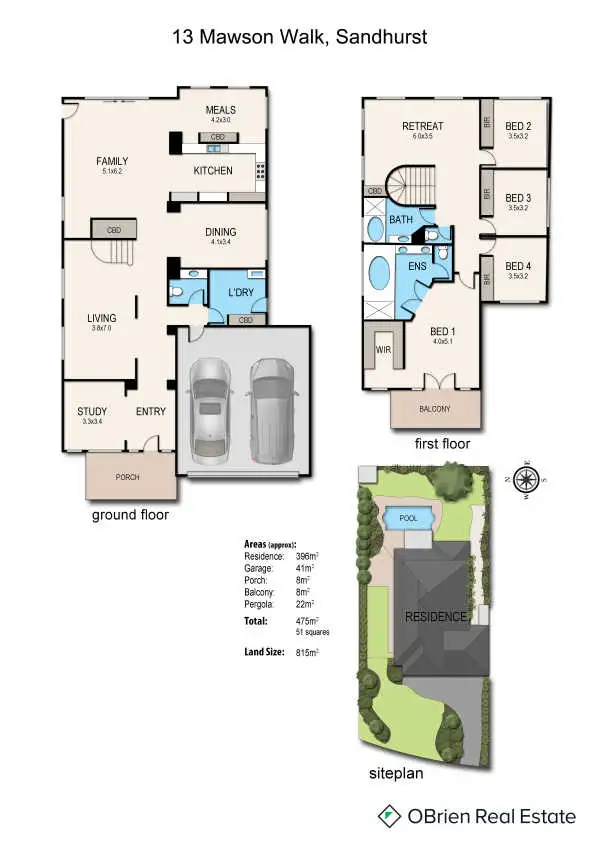 Floorplan of Homely house listing, 13 Mawson Walk, Sandhurst VIC 3977