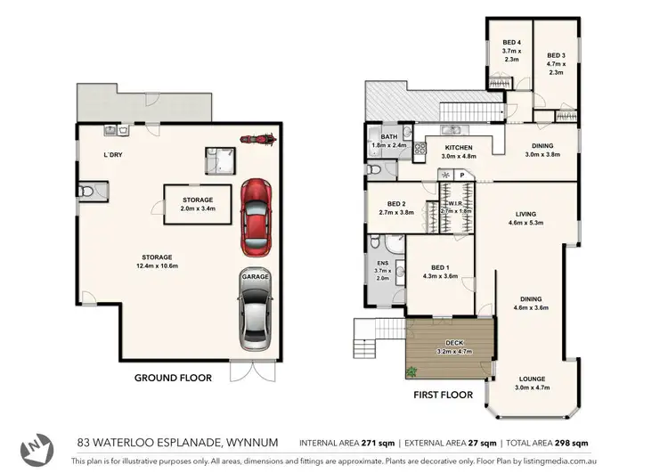 Floorplan of Homely house listing, 83 Waterloo Esplanade, Wynnum QLD 4178