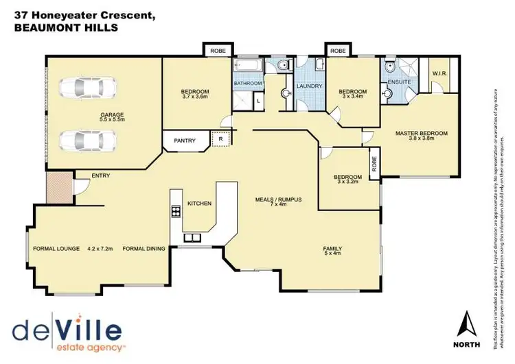 Floorplan of Homely house listing, 37 Honeyeater Crescent, Beaumont Hills NSW 2155