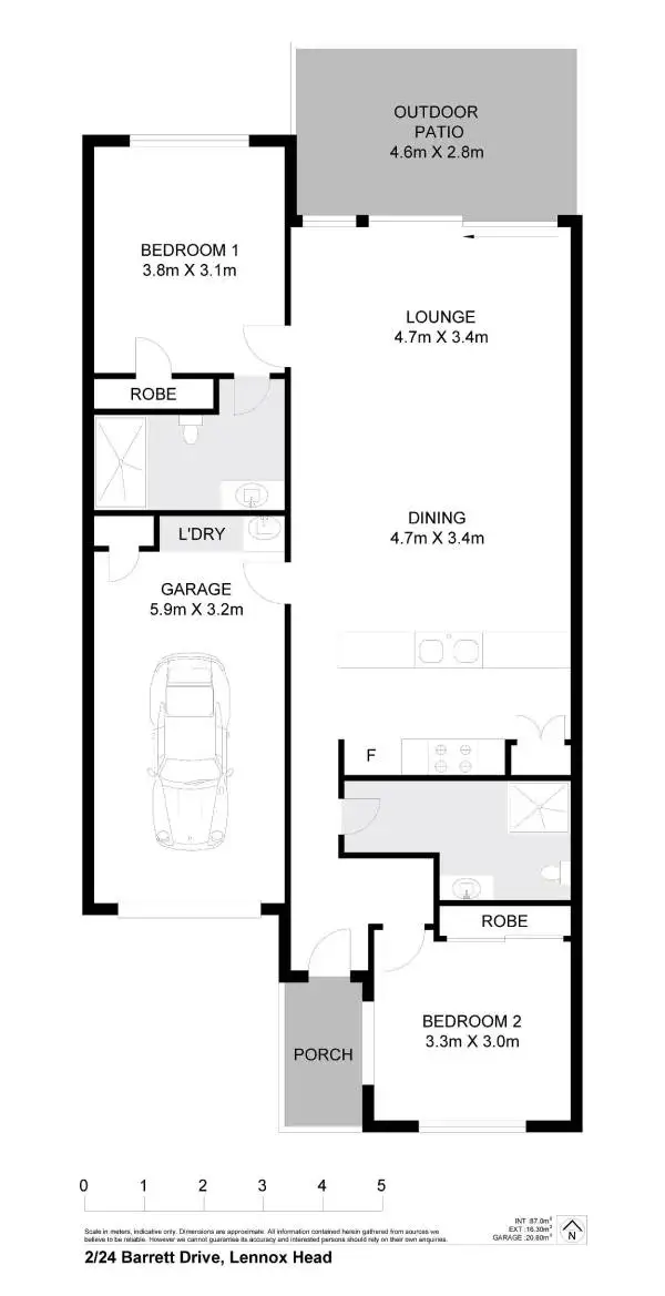 Floorplan of Homely villa listing, 2/42 Barrett Drive, Lennox Head NSW 2478