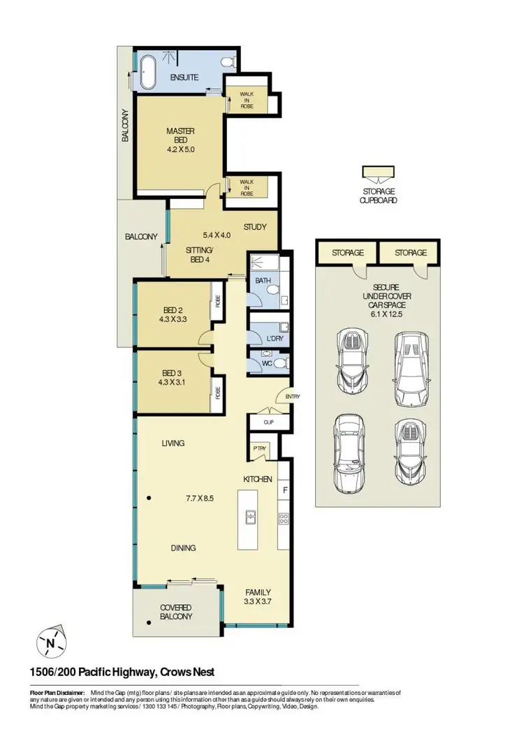 Floorplan of Homely apartment listing, 1506/200 Pacific Highway, Crows Nest NSW 2065