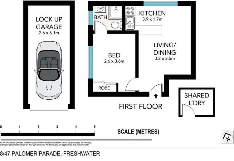 Floorplan of Homely unit listing, 8/47 Palomar Parade, Freshwater NSW 2096