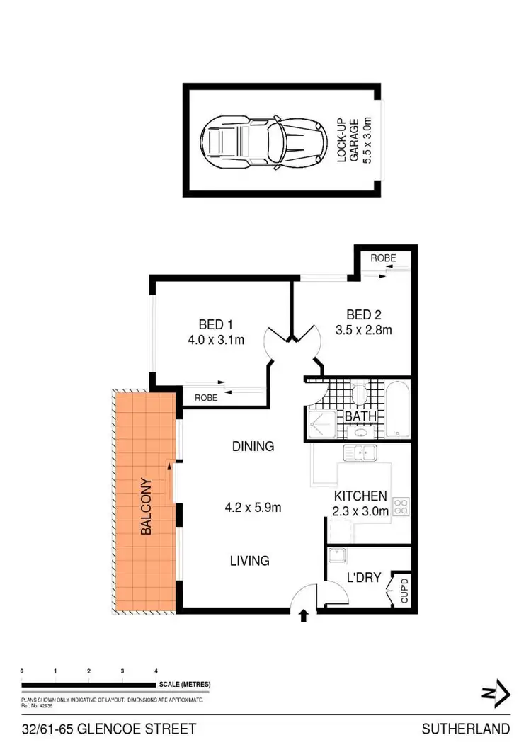 Floorplan of Homely unit listing, 32/61-65 Glencoe Street, Sutherland NSW 2232