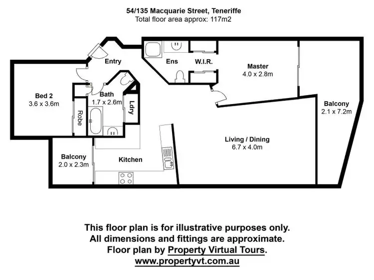 Floorplan of Homely unit listing, 54/135 Macquarie Street, Teneriffe QLD 4005