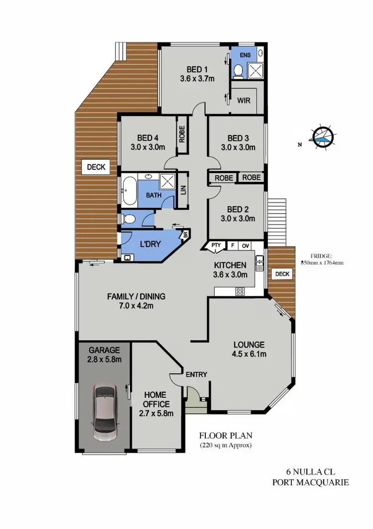 Floorplan of Homely house listing, 6 Nulla Close, Port Macquarie NSW 2444