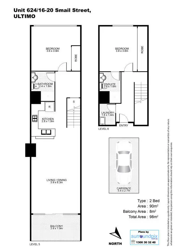 Floorplan of Homely apartment listing, 624/16-20 Smail Street, Ultimo NSW 2007
