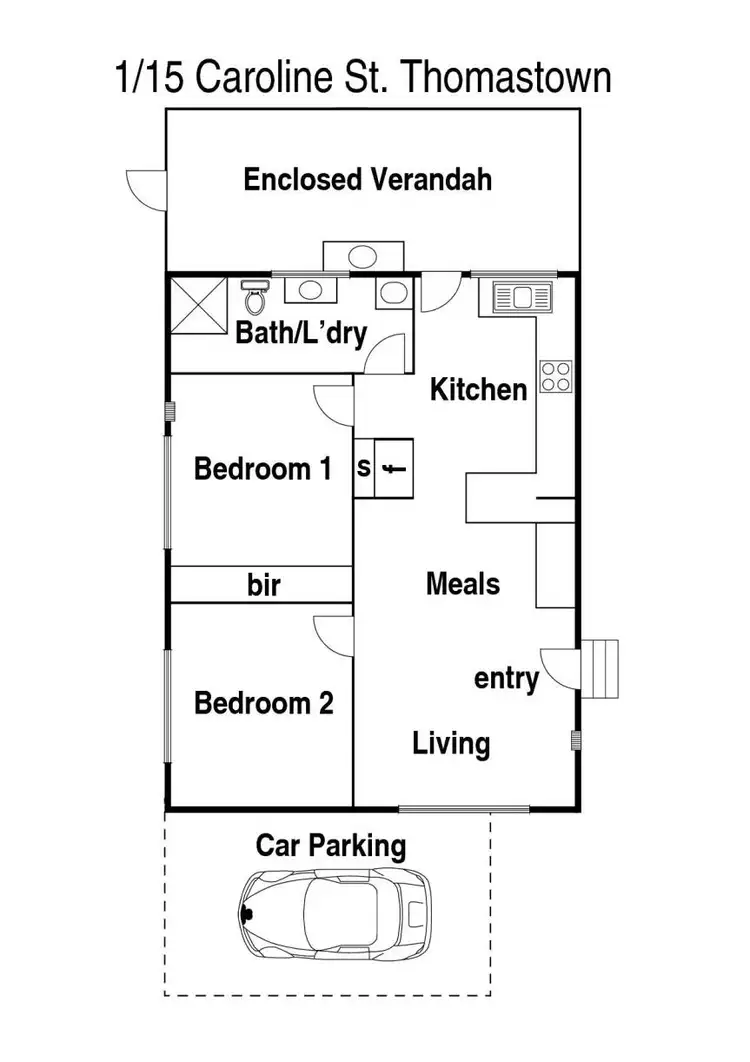 Floorplan of Homely unit listing, 1/15 Caroline Street, Thomastown VIC 3074