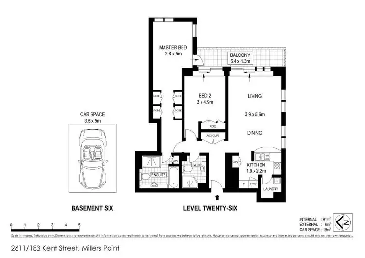 Floorplan of Homely apartment listing, 2611/183 Kent Street, Sydney NSW 2000