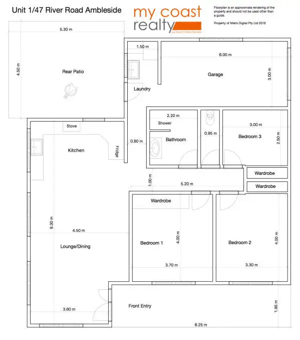 Floorplan of Homely unit listing, 1/47 River Road, Ambleside TAS 7310