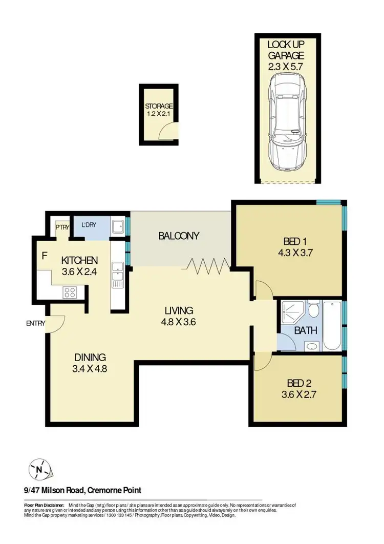 Floorplan of Homely apartment listing, 9/47 Milson Road, Cremorne Point NSW 2090