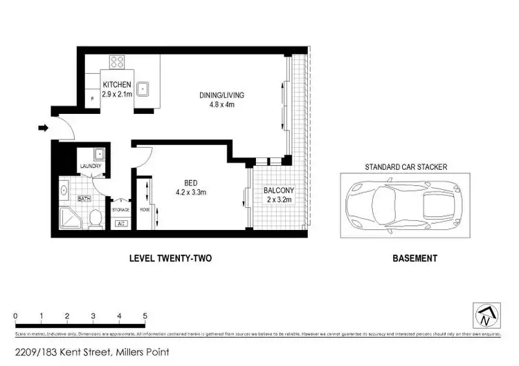 Floorplan of Homely apartment listing, 2209/183 Kent Street, Sydney NSW 2000