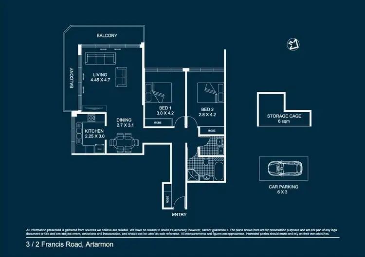 Floorplan of Homely apartment listing, 3/2 Francis Road, Artarmon NSW 2064