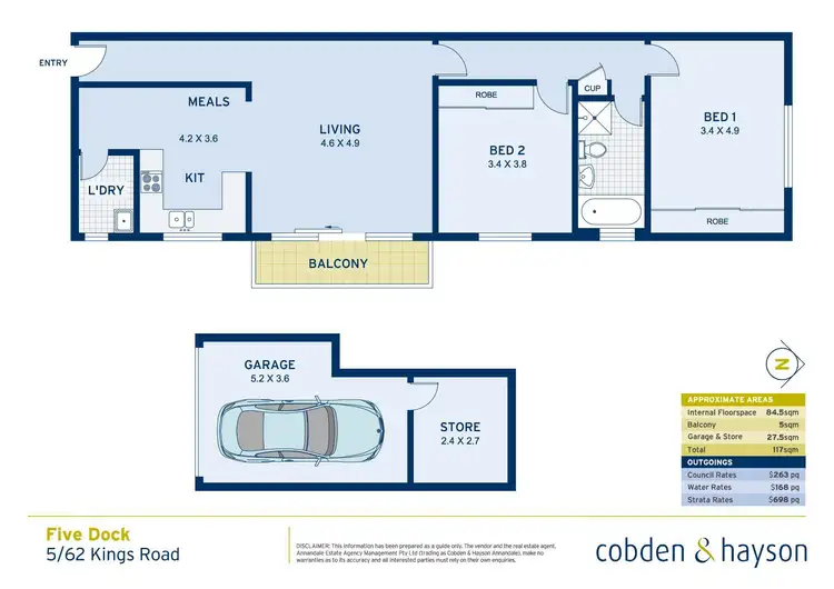 Floorplan of Homely apartment listing, 5/62 Kings Road, Five Dock NSW 2046