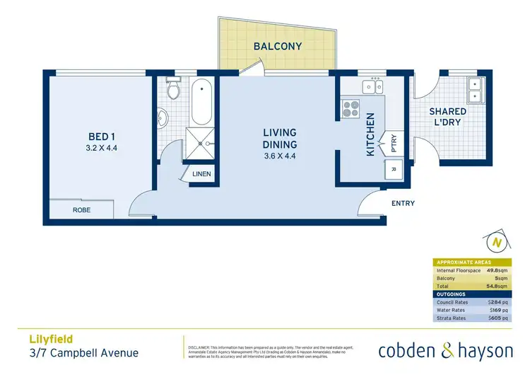 Floorplan of Homely apartment listing, 3/7 Campbell Avenue, Lilyfield NSW 2040