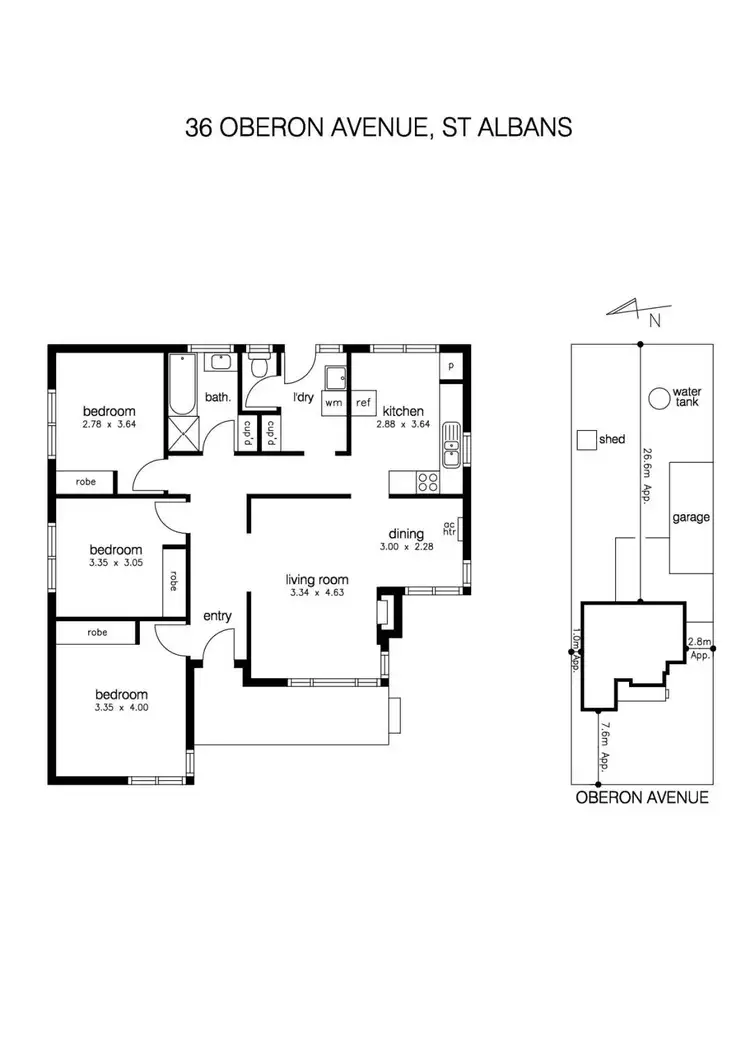 Floorplan of Homely house listing, 36 Oberon Avenue, St Albans VIC 3021