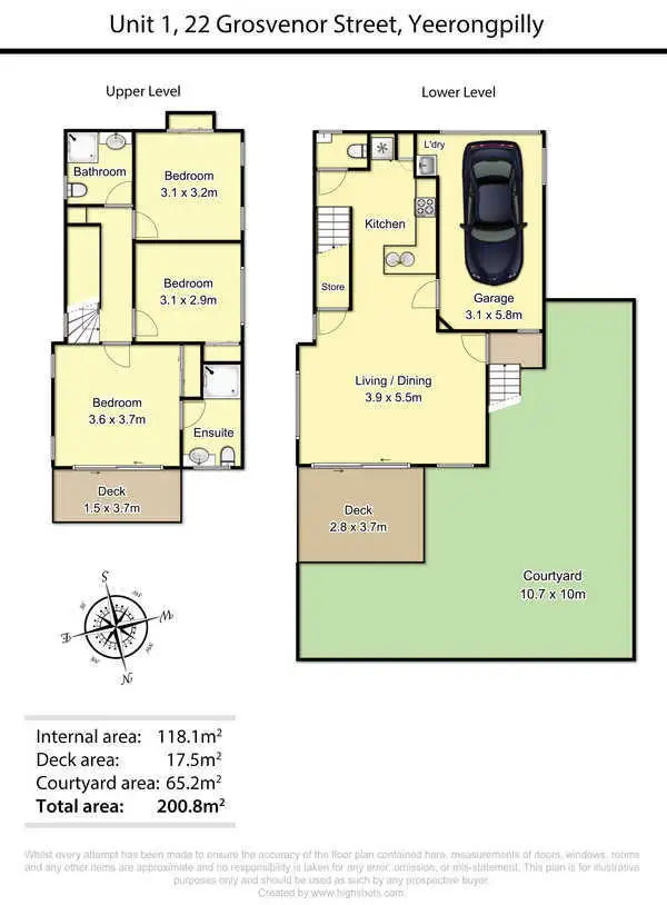 Floorplan of Homely townhouse listing, 1/22 Grosvenor Street, Yeerongpilly QLD 4105