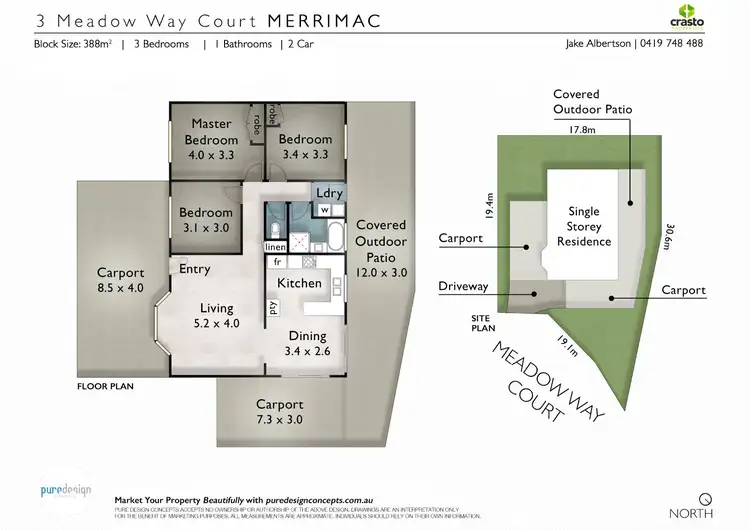 Floorplan of Homely house listing, 3 Meadow Way Court, Merrimac QLD 4226