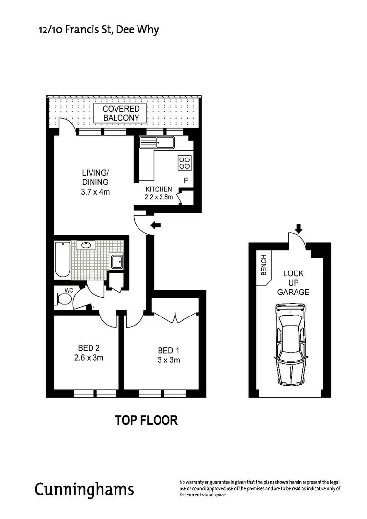Floorplan of Homely unit listing, 12/10 Francis Street, Dee Why NSW 2099