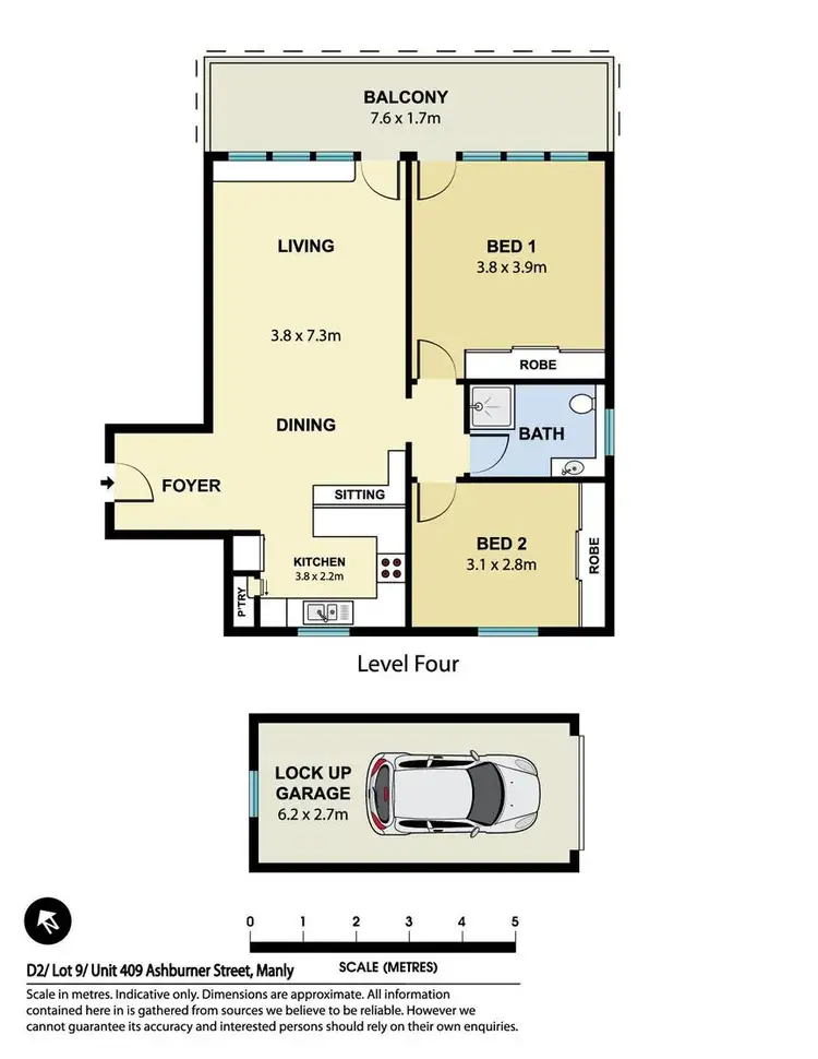 Floorplan of Homely apartment listing, 409/44 Ashburner Street, Manly NSW 2095