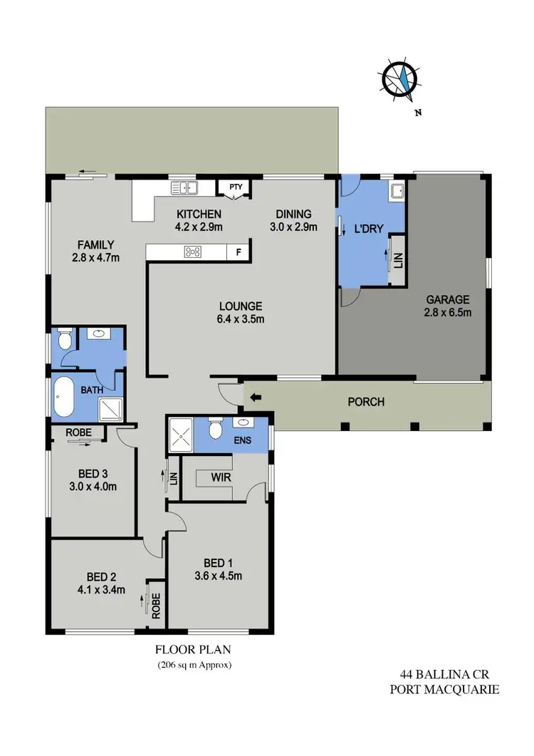 Floorplan of Homely house listing, 44 Ballina Crescent, Port Macquarie NSW 2444