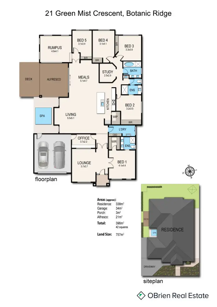 Floorplan of Homely house listing, 21 Green Mist Crescent, Botanic Ridge VIC 3977