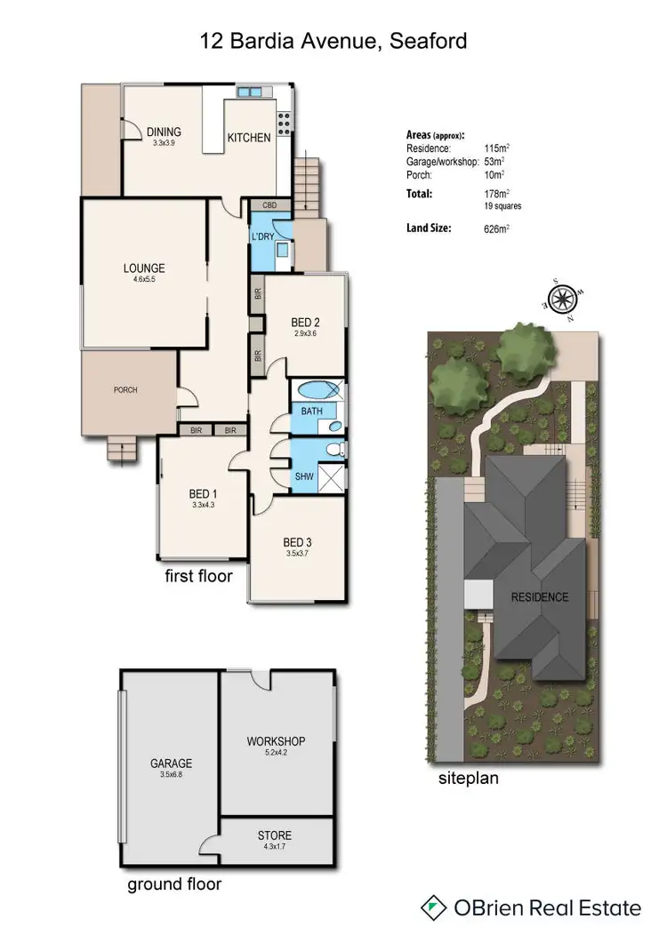 Floorplan of Homely house listing, 12 Bardia Avenue, Seaford VIC 3198