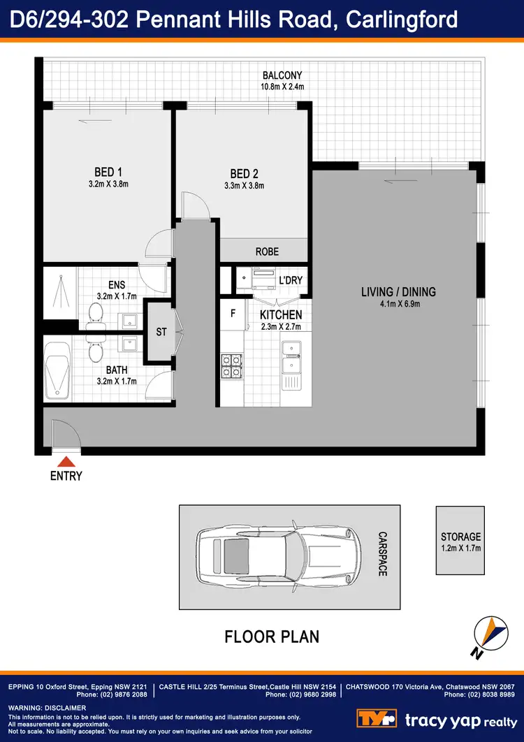 Floorplan of Homely apartment listing, 6/294 Pennant Hills Road, Carlingford NSW 2118