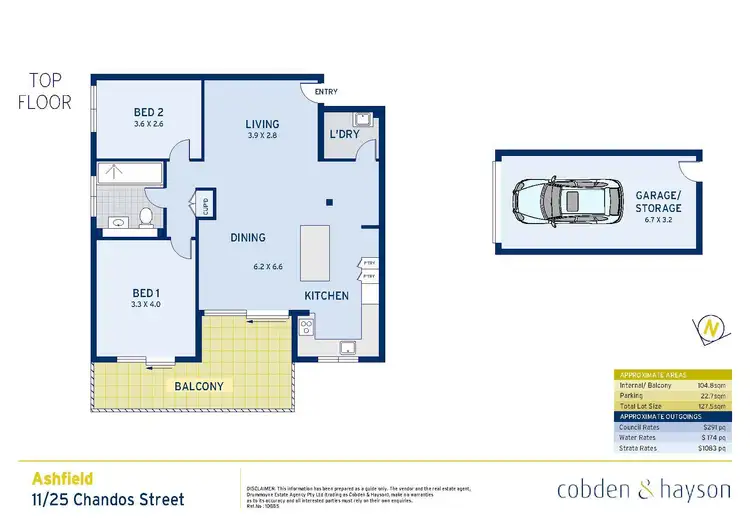 Floorplan of Homely apartment listing, 11/25-27 Chandos Street, Ashfield NSW 2131