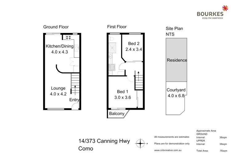 Floorplan of Homely townhouse listing, 14/373 Canning Highway, Como WA 6152