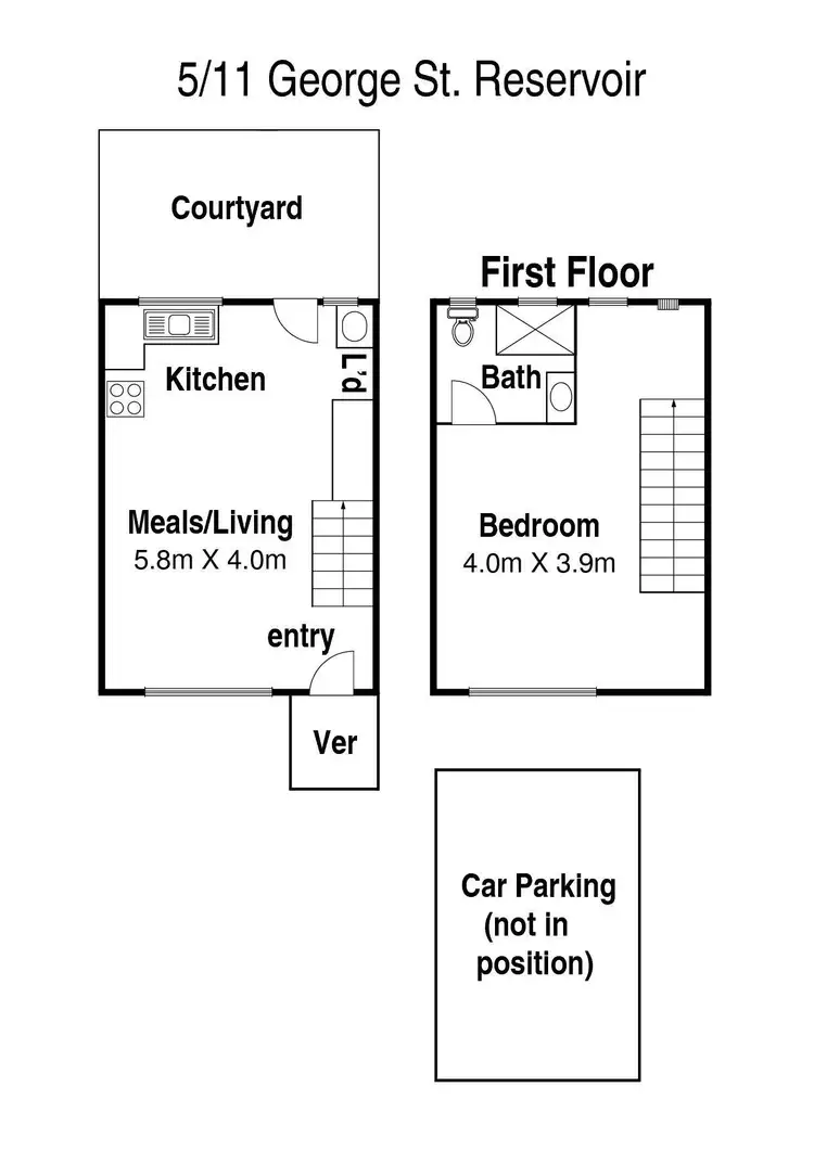 Floorplan of Homely unit listing, 5/11 George Street, Reservoir VIC 3073